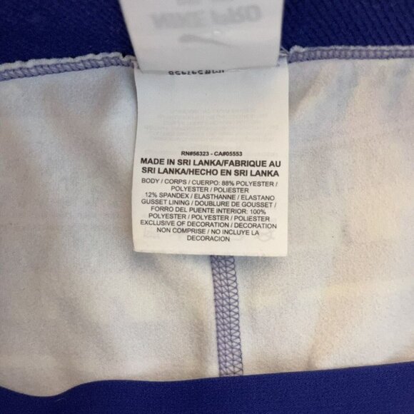 Nike Pro Warm Leggings Womens Size Medium Purple Green Stripe Lined Base Layer - Picture 8 of 9